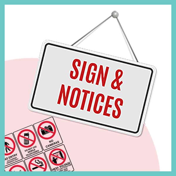 sign and notices - References